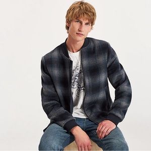 Standard Cloth men’s gray flannel bomber jacket XL L22-19